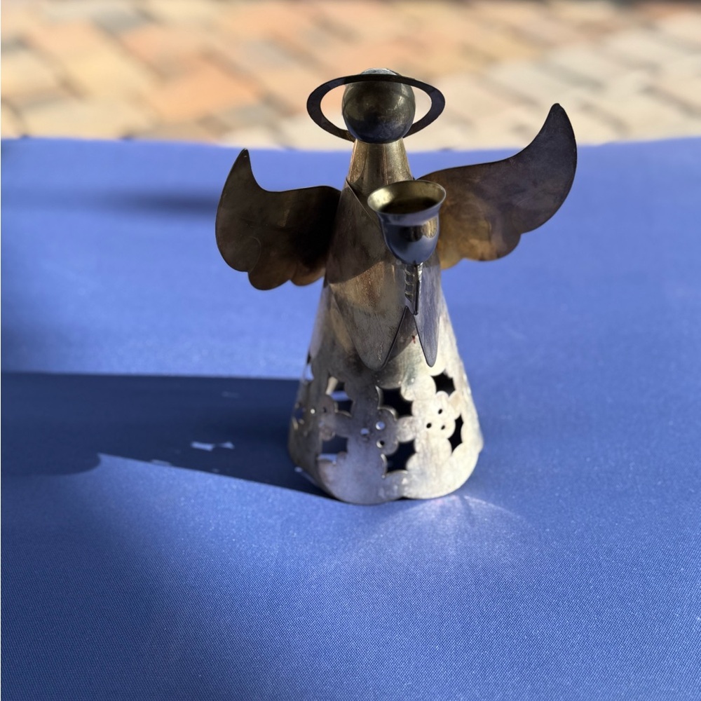 Vintage Silver Angel Candle Holder
